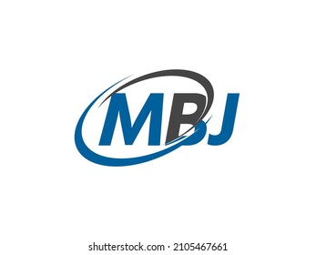 MBJ letter creative modern elegant swoosh logo design