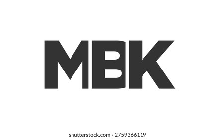 MBK logo design template with strong and modern bold text. Initial based vector logotype featuring simple and minimal typography. Trendy company identity ideal for businesses brand presence.