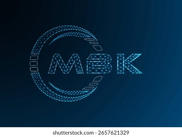 MBK low poly letter logo vector design. MBK lower poly logo design. Low poly logo.