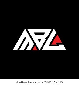 MBL triangle letter logo design with triangle shape. MBL triangle logo design monogram. MBL triangle vector logo template with red color. MBL triangular logo Simple, Elegant, and Luxurious design.