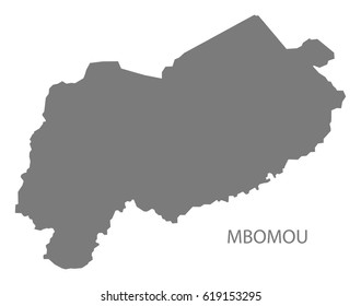 Mbomou prefecture map grey illustration silhouette