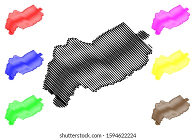 Mbomou Prefecture (Prefectures of the Central African Republic, CAR) map vector illustration, scribble sketch Mbomou map