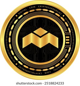 Ilustraciones de criptomonedas mbox sobre fondo abstracto. Ilustraciones 3D.