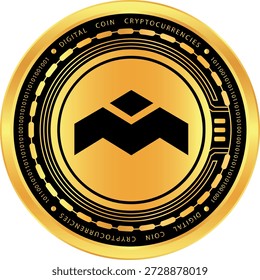 mbox cryptocurrency logos illustrations on abstract background. 3d illustrations.