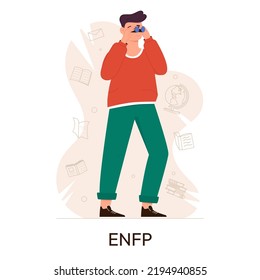 MBTI Person Types Concept. Socionics Mbti. Personality Test. Flat Vector Illustration