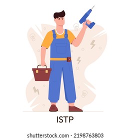 MBTI Person Types Concept. Socionics Mbti. Personality Test. Flat Vector Illustration