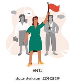 MBTI Person Types Concept. Socionics Mbti. Personality Test. Flat Vector Illustration