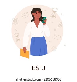 MBTI Person Types Concept. Socionics Mbti. Personality Test. Flat Vector Illustration