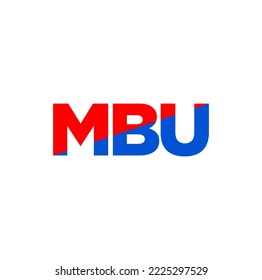 MBU brand name initial letters illustration icon.