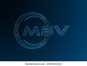 MBV Low-Poly-Buchstaben-Logo, Vektordesign. Design des unteren Poly-Logos von MBV. Low-Poly-Logo