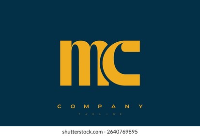 MC Abstract Geometric Logo Design. Modern and elegant logo design with simplistic typography elements, showcasing branding excellence.