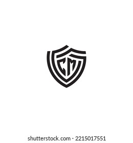 Concepto de escudo de línea abstracto MC en un diseño profesional de alta calidad que se imprimirá bien en cualquier medio de impresión