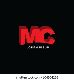 mc alphabet letter logo brand template logotype - below round under cut