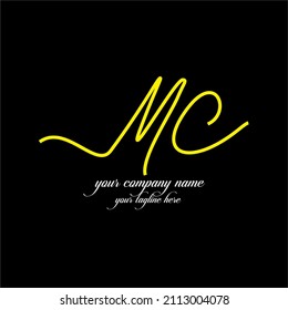MC beauty monogram and elegant logo design vector