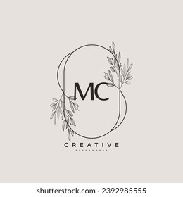 MC Beauty vector initial logo art, handwriting logo of initial signature, wedding, fashion, jewerly, boutique, floral and botanical with creative template for any company or business.