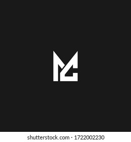 MC bold typographic icon logo vector