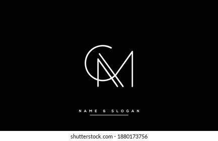MC ,CM  Abstract Letters Logo monogram