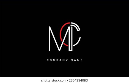 Monograma del logotipo de las letras abstractas de MC, CM