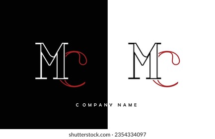 MC, CM Abstract Letters Logo Monogram