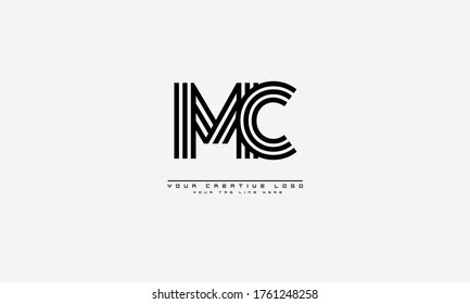 MC CM abstract vector logo monogram template