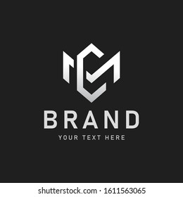 MC or CM letter logo design 