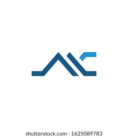 MC or CM letter logo design.