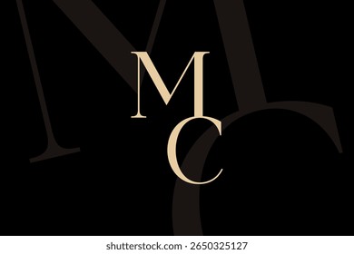 MC or CM letter logo icon design. Classic style luxury initials monogram.