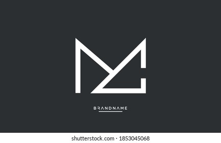 Monograma del logotipo de las letras abstractas MC, CM, M, C