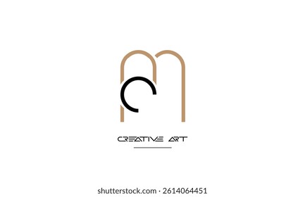 MC, CM, M, C abstract letters logo monogram