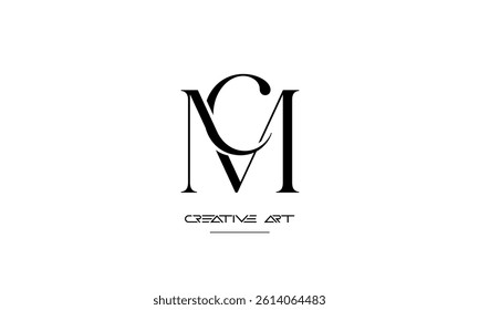 MC, CM, M, C abstract letters logo monogram