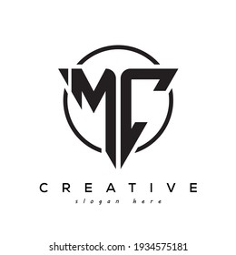 MC creative letter logo with gamming look