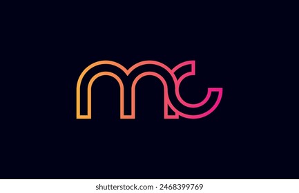 MC Creative und Modern MC Logo. Anfangsbuchstabe MC Logo Design auf schwarzem Hintergrund.