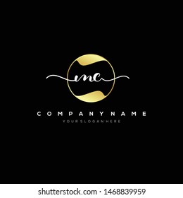 MC handwriting initial logo template vector.