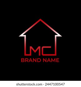 MC House Immobilien Logo Design Vektorgrafik