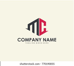 MC initial letter logo design