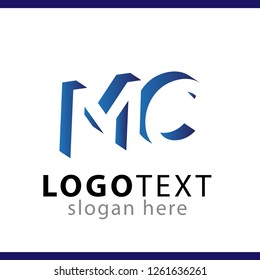 MC initial letter with negative space logo icon vector template