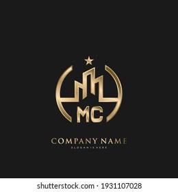 MC Initial Letter Real Estate Luxury house Logo Vector art for Business, Building, Architecture