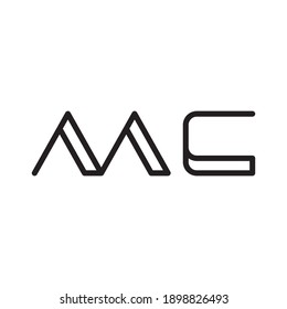 logotipo del vector de letra inicial de mc