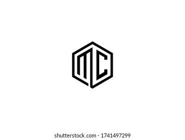 MC initial logo polygon shape