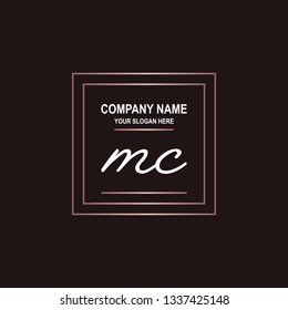 MC initial signature logo. handwriting logo template vector,