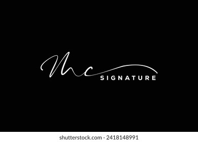 MC initialisiert Handwriting Signature Logo. MC Handgezeichnete Kalligraphie-Schrift Vector. MC Brief Immobilien, Schönheit, Fotografie Brief Logo Design.