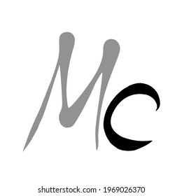 Mc Initials Handwritten Logo Identity Stock Vector (Royalty Free ...