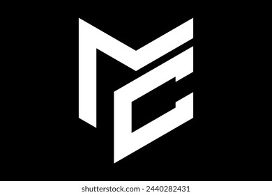 MC initials logo vector template black and white