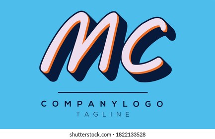 MC initials monogram letter text alphabet logo design	
