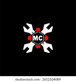 MC Initials Vektor Stok Otomotif Logo Design