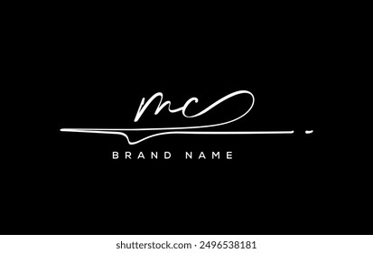 MC letter beauty handwriting vector logo. 
