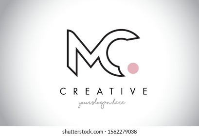 MC Letter Logo Design with Creative Modern Trendy Typography and Black Colors.
