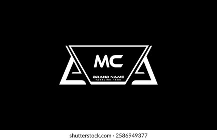 MC letter logo design on black background. MC creative initials letter logo concept. MC unique design