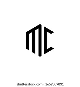MC Letter Logo Design polygon Monogram Icon Vector Template