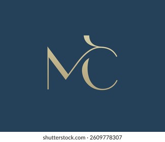 MC letter logo icon design. Classic style luxury initials monogram.